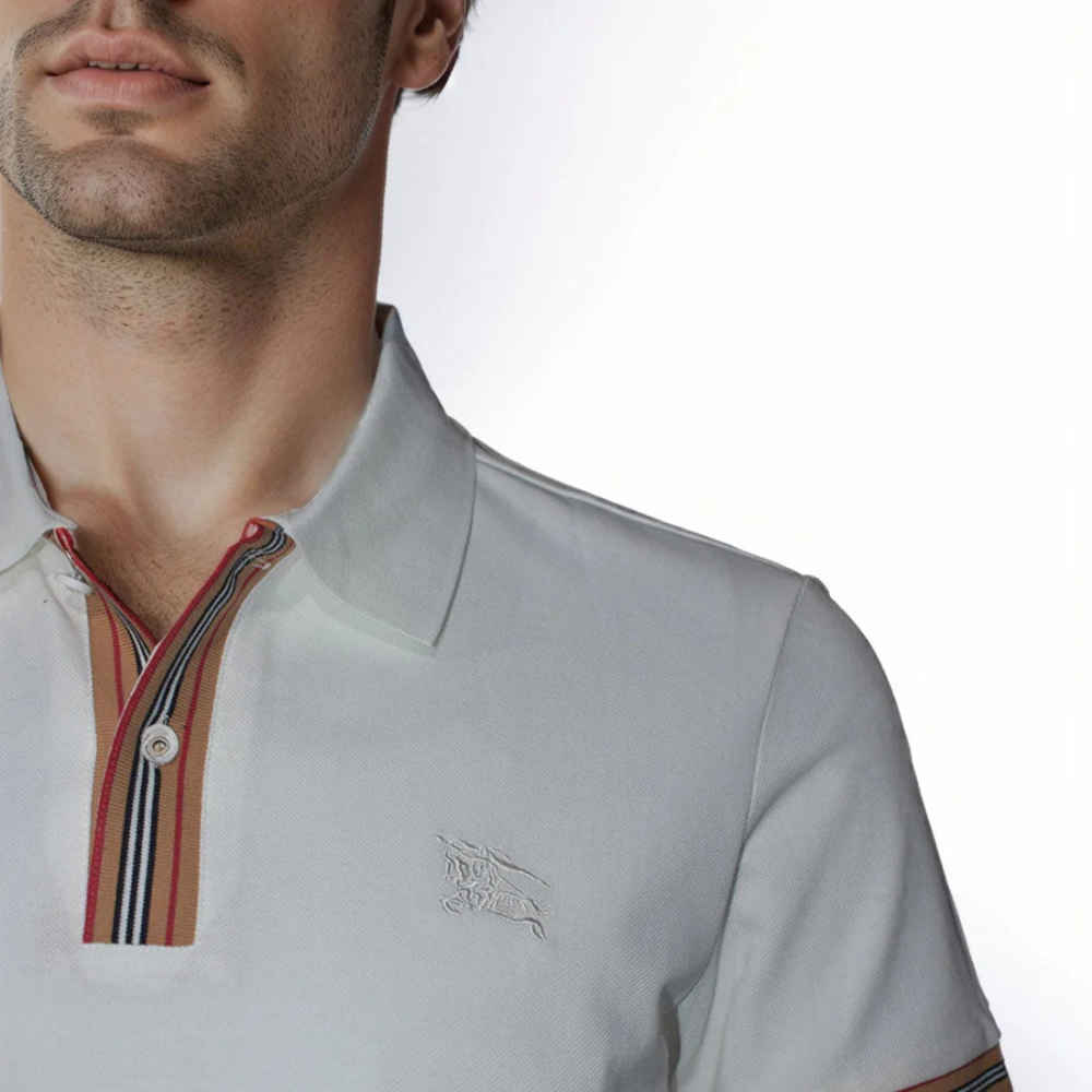 Burberry Embroidery Logo White Premium T-shirt-4
