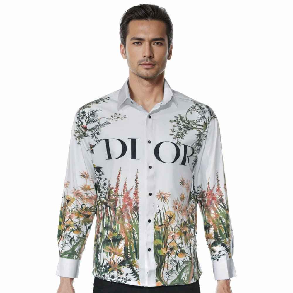 Christian Dior Flower Printed Premium Quality Shirt-thumb-0