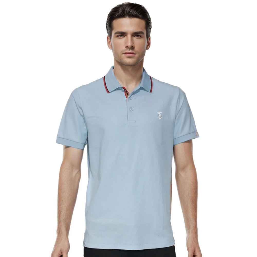 Burberry Icon Stripe Sky Blue Premium T-shirt-thumb-0