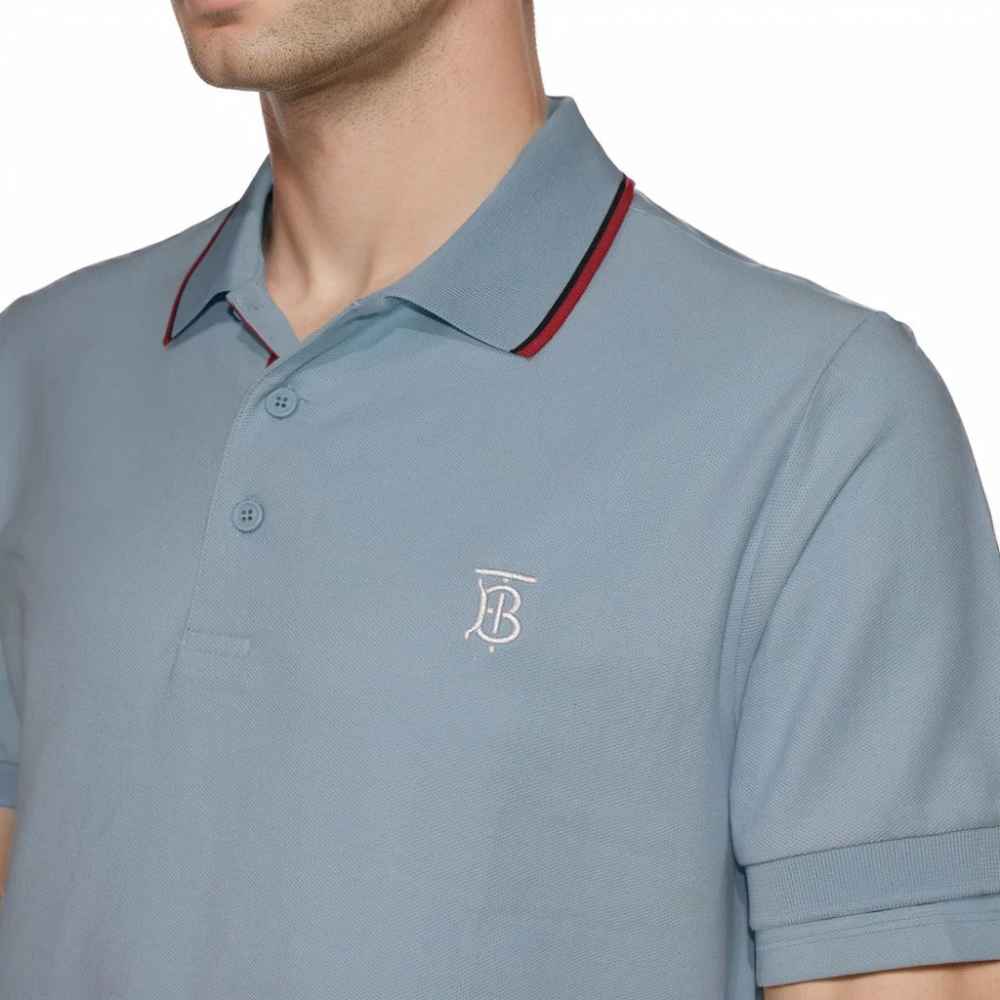 Burberry Icon Stripe Sky Blue Premium T-shirt-thumb-2