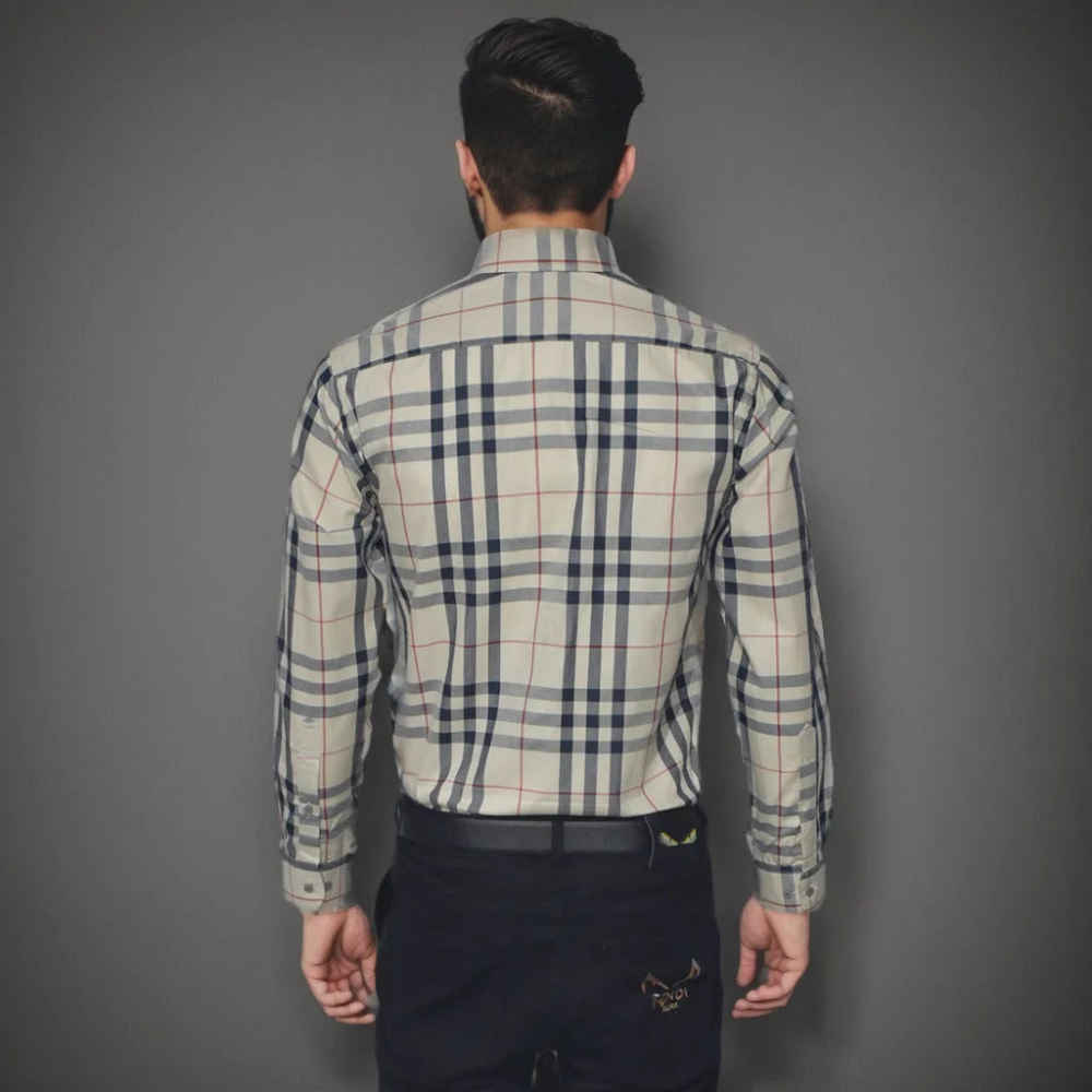 Burberry White Check Premium Quality Shirt-1