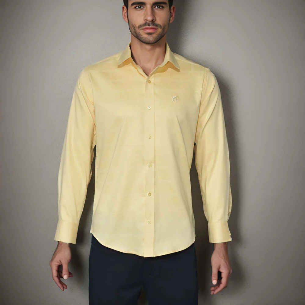 Burberry Yellow Premium Quality Shirt-thumb-4