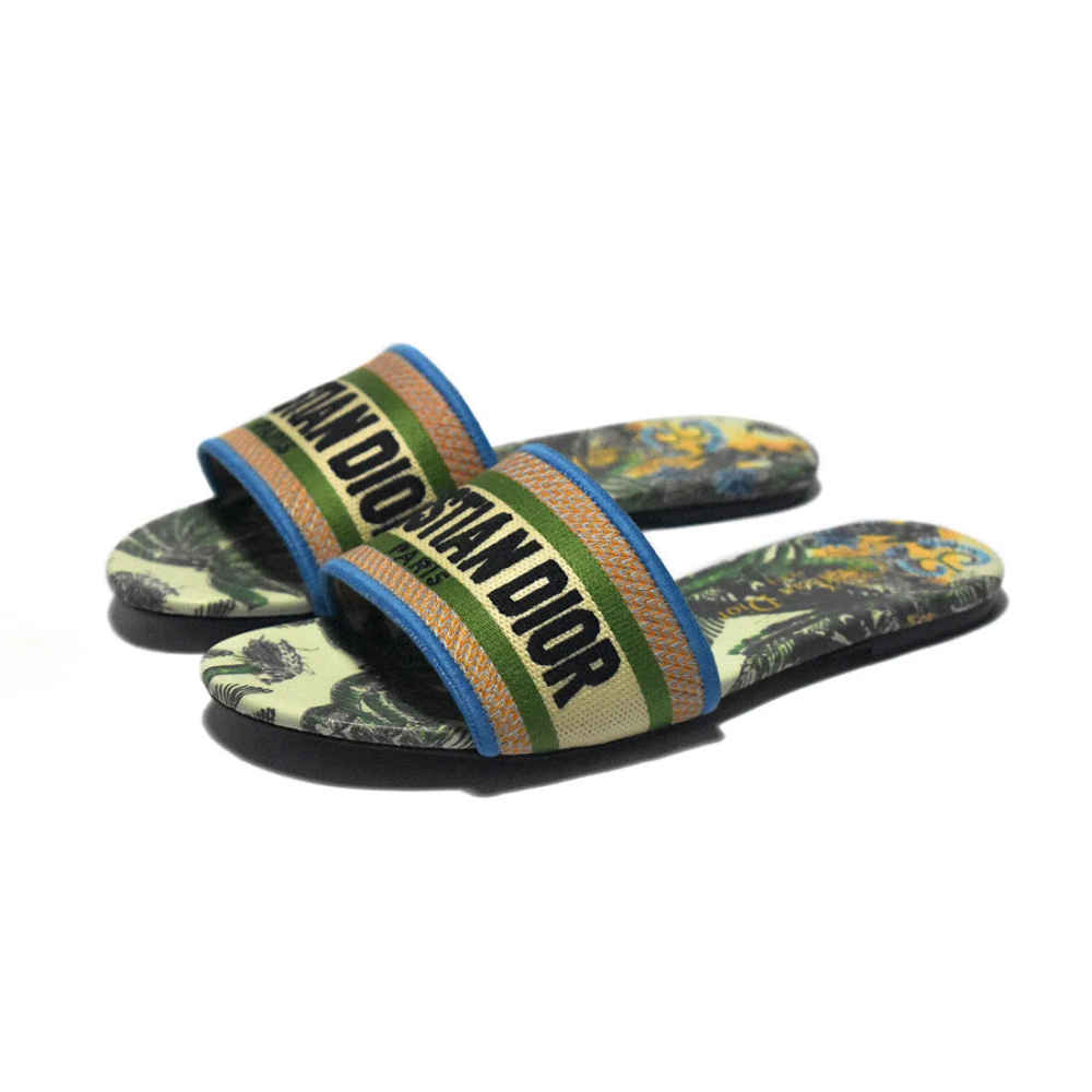 Christian Dior Forest Printed Premium Quality Flat Sandals-thumb-0