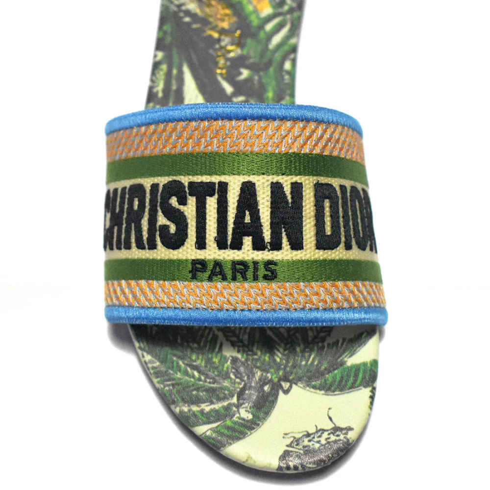 Christian Dior Forest Printed Premium Quality Flat Sandals-thumb-3
