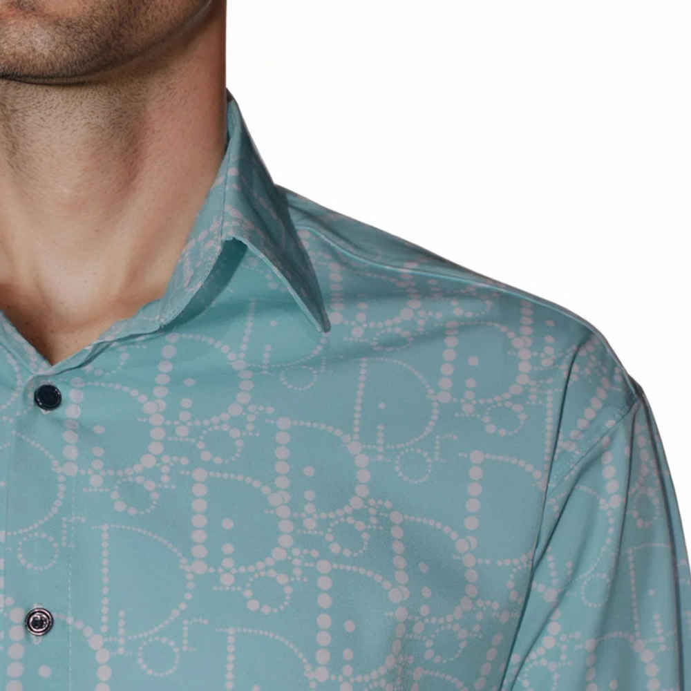 Christian Dior Sky Blue Premium Quality Shirt-4