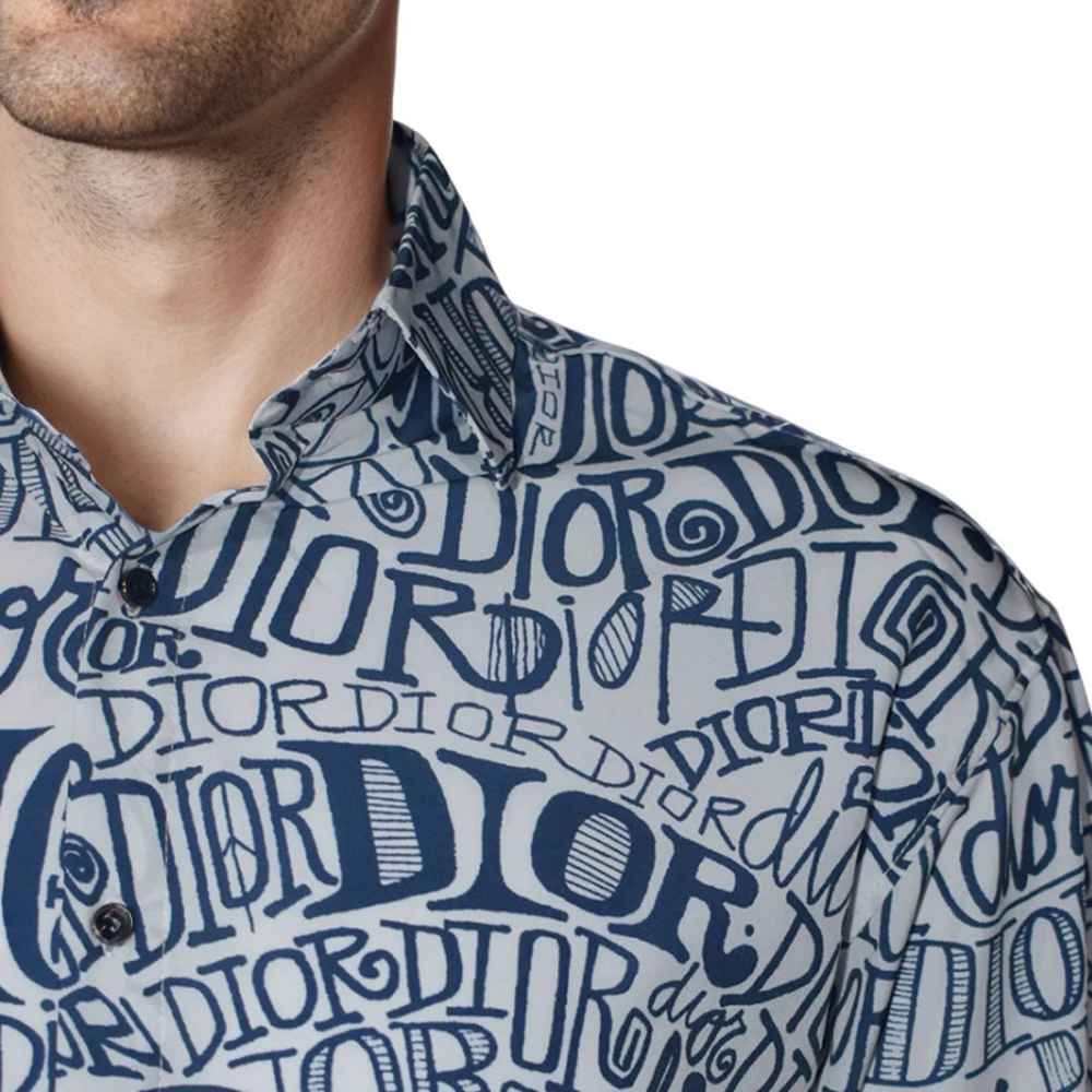 Dior Printed Blue Premium Quality Shirt-4