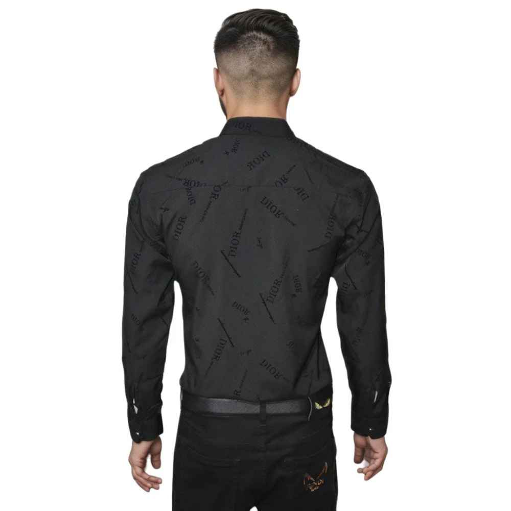 Dior Black Premium Quality Logo Printed Shirt-thumb-1
