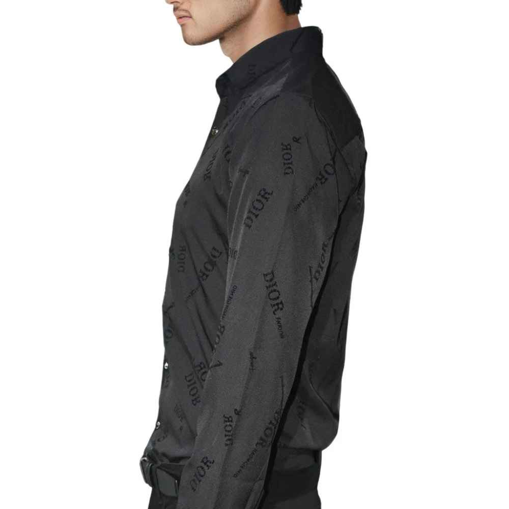 Dior Black Premium Quality Logo Printed Shirt-thumb-3
