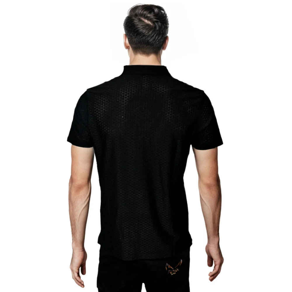 Gucci Embroidered logo Black Premium Polo T-shirt-thumb-1