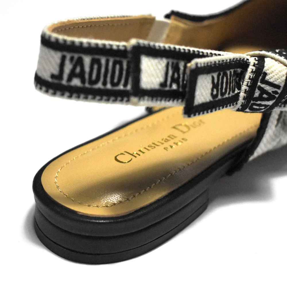 Dior Flower Printed White Premium Quality Flat Sandals-4