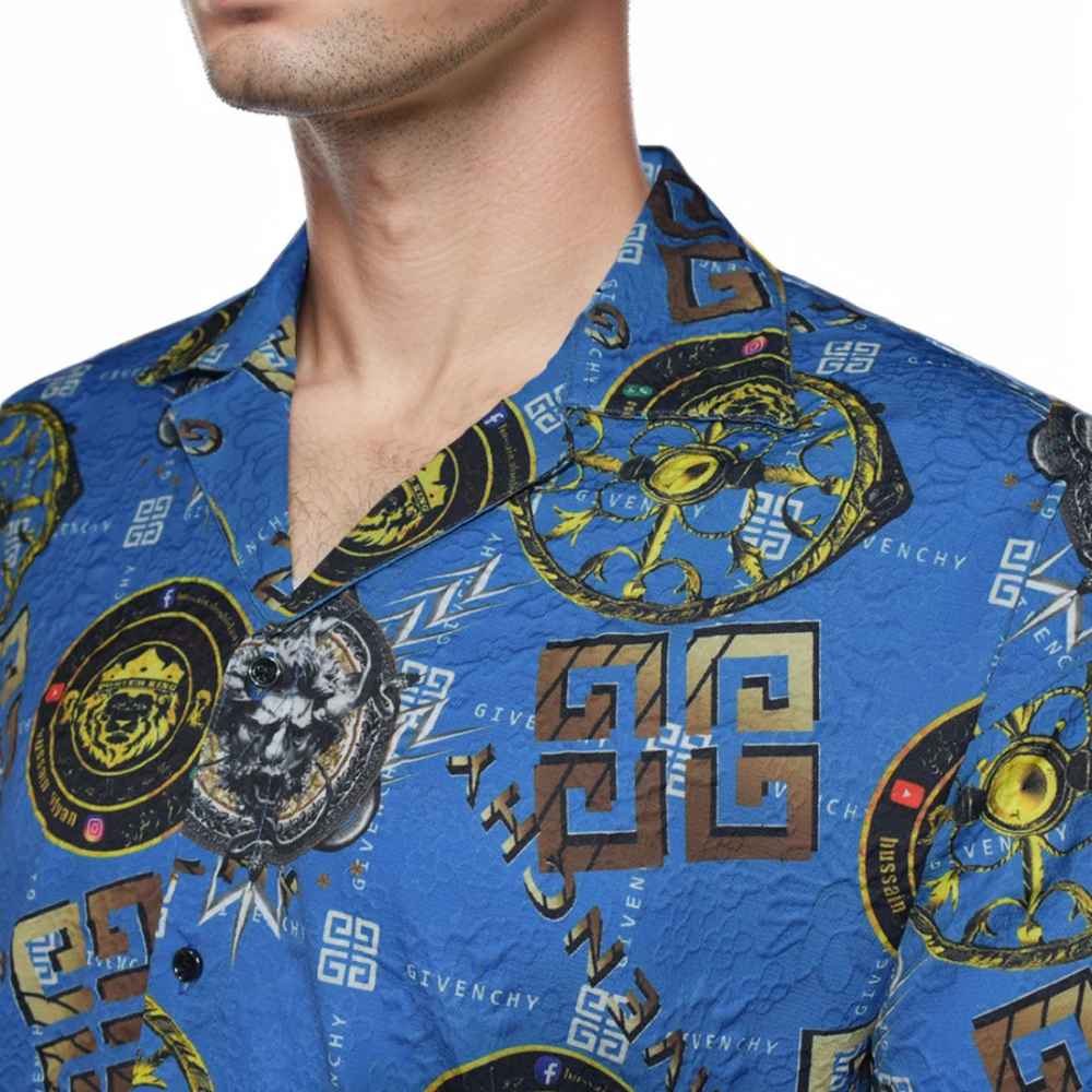 Givenchy Printed Blue Premium Quality Shirt-2