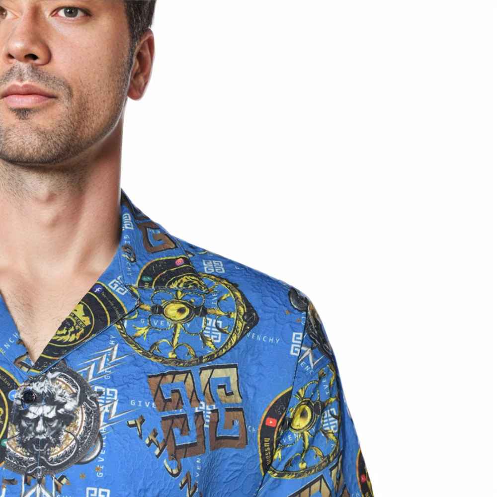 Givenchy Printed Blue Premium Quality Shirt-4