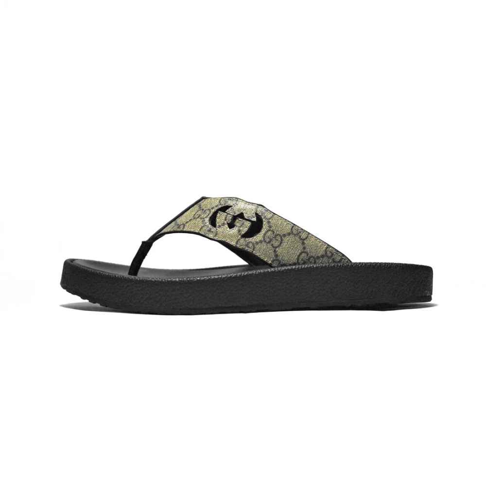 Gucci Black Premium Quality Men's Flip-Flops-1