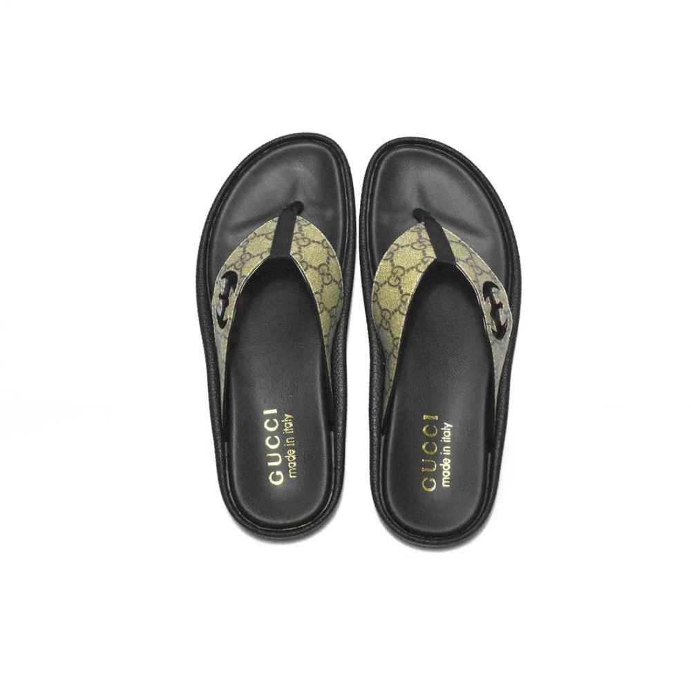 Gucci Black Premium Quality Men's Flip-Flops-3