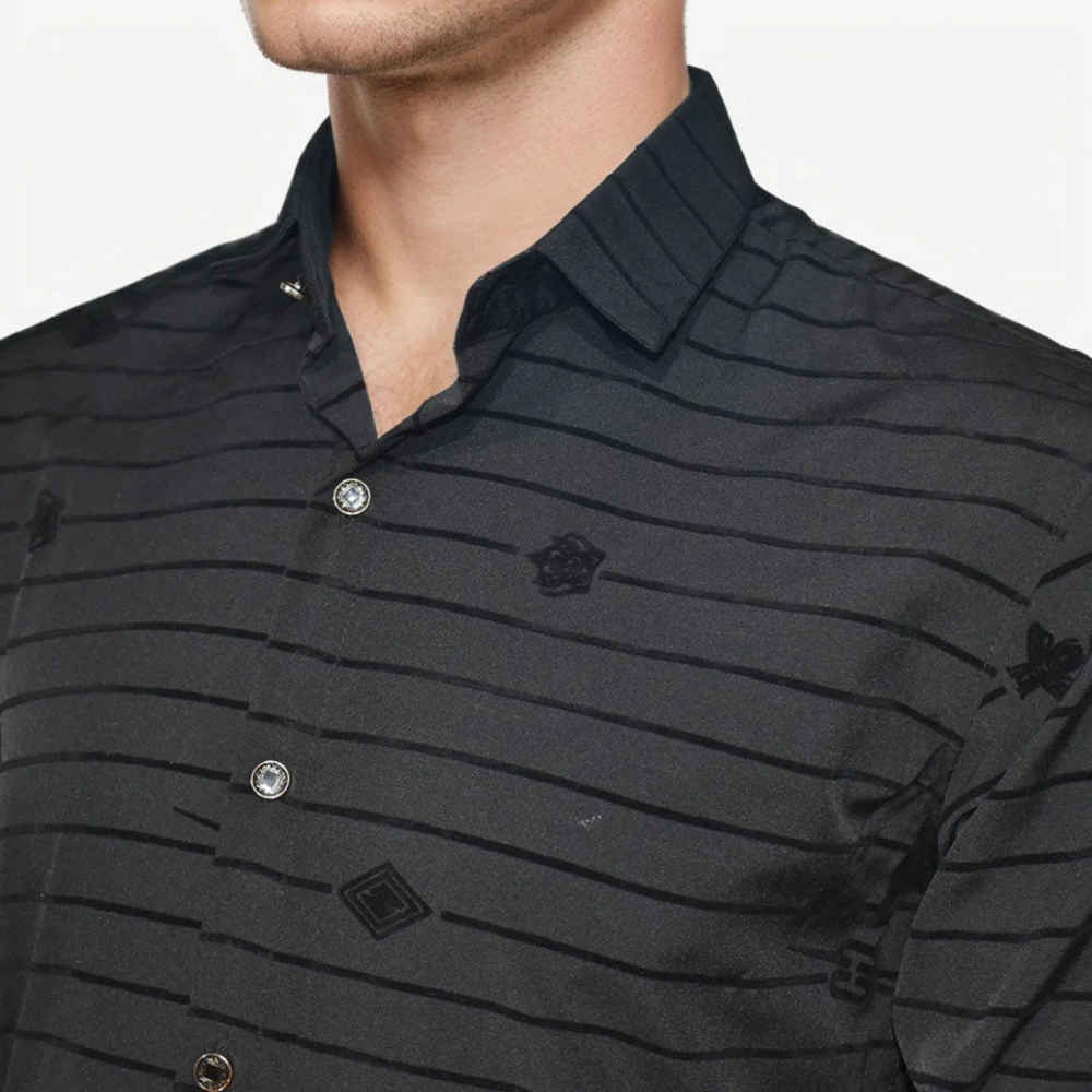Gucci Black Premium Quality Slim Fit Designer Shirt-2