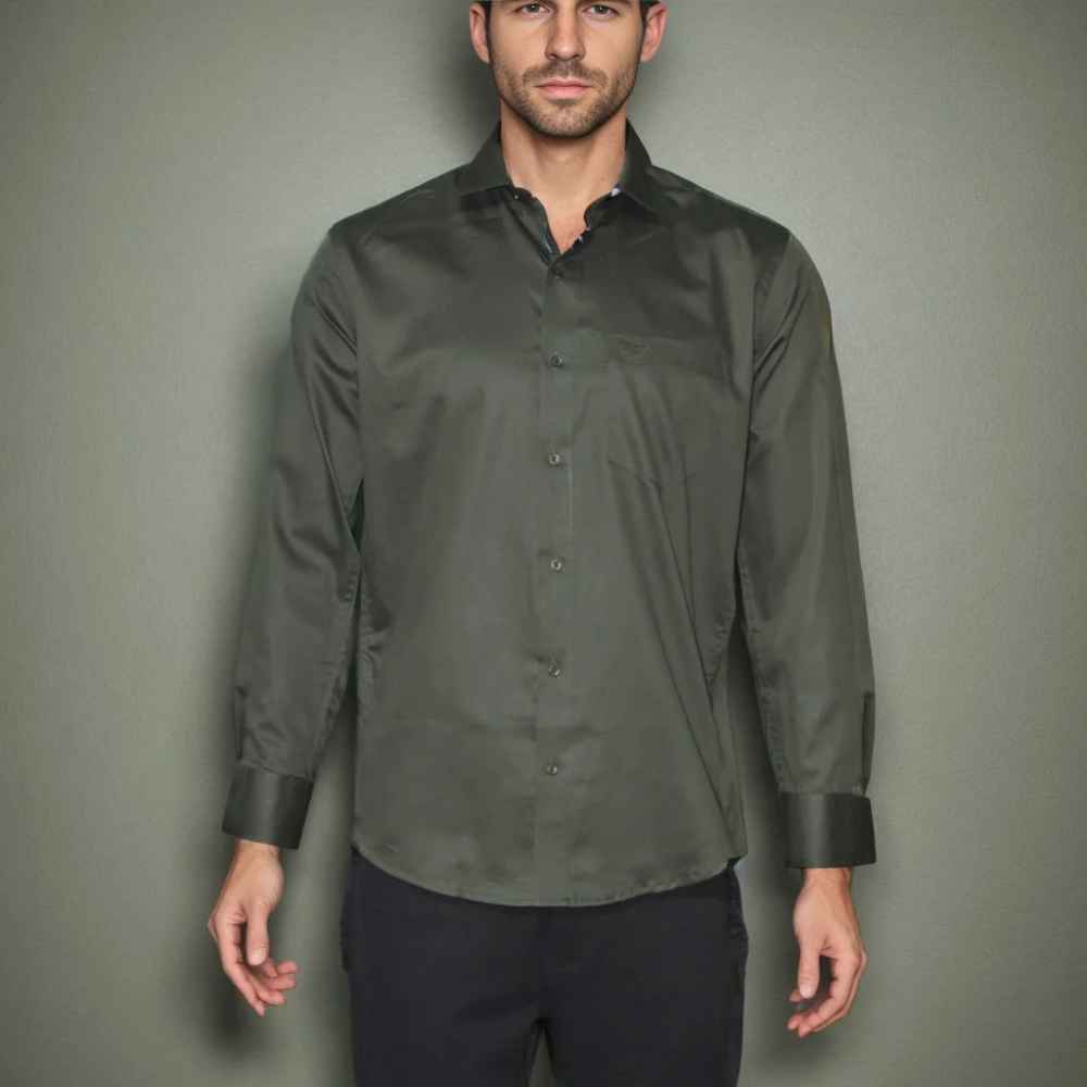 Giorgio Armani Seaweed Green Premium Quality Shirt-4