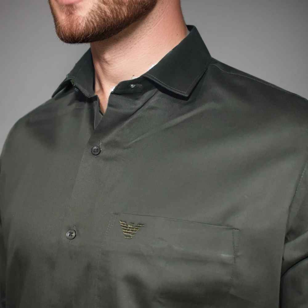 Giorgio Armani Seaweed Green Premium Quality Shirt-2
