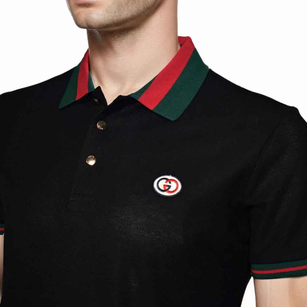 Gucci Embroidered logo Black Premium T-shirt-2