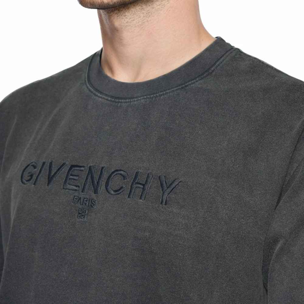 Givenchy Embroidered Black Premium Quality T-shirt-thumb-2
