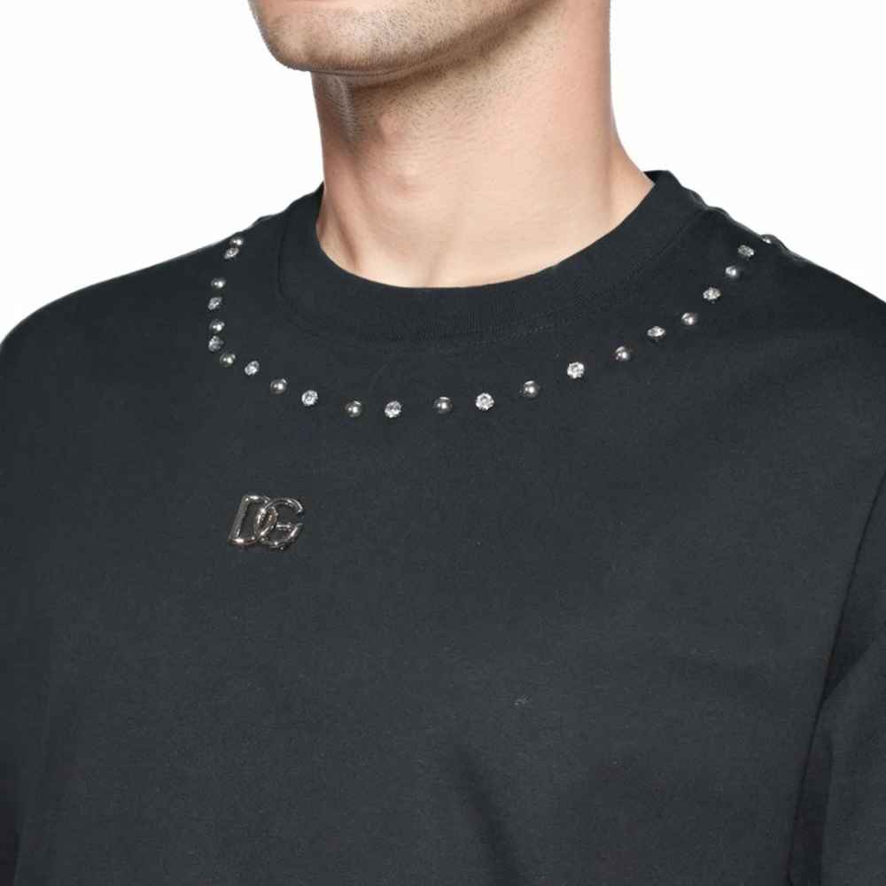 Dolce & Gabbana Studded logo Black Premium T-shirt-2
