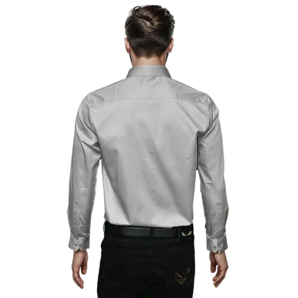 Emporio Armani Grey Premium Quality Flocking Text On Pocket Shirt-thumb-1