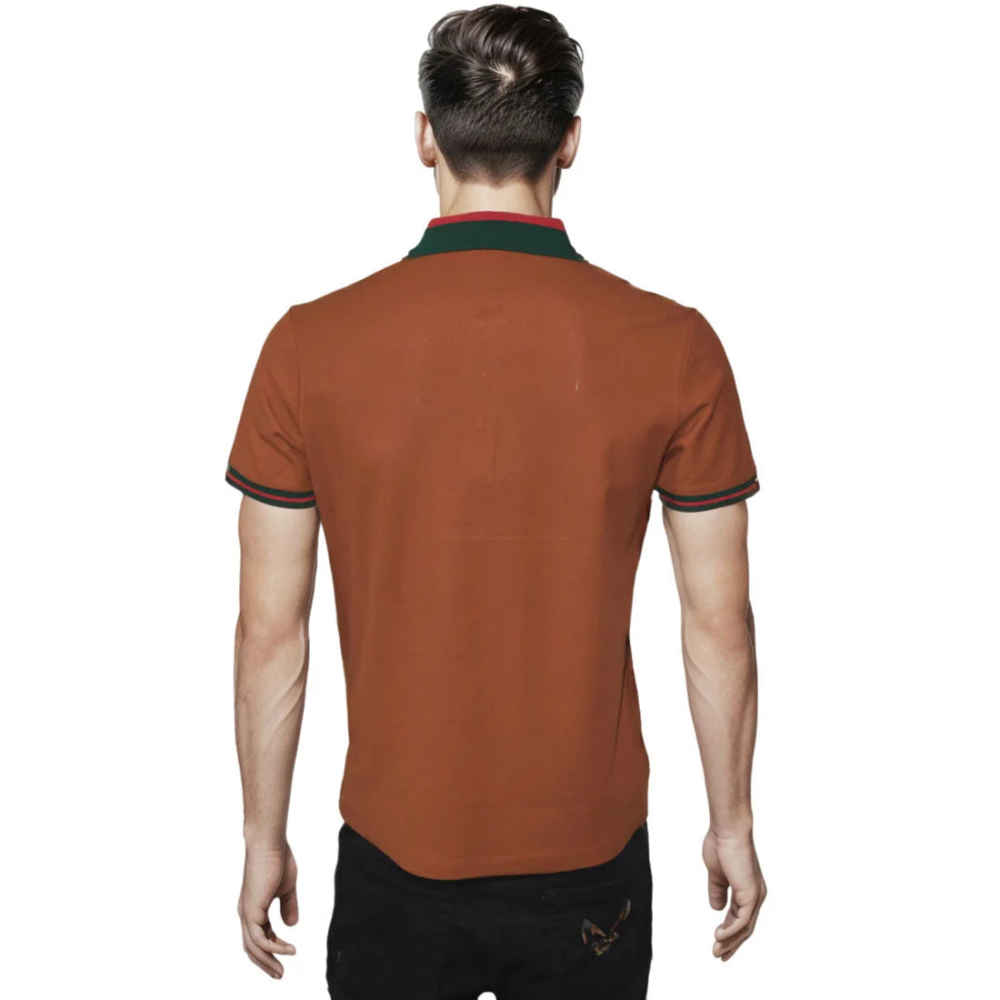 Gucci Embroidered logo Brown Premium T-shirt-thumb-1