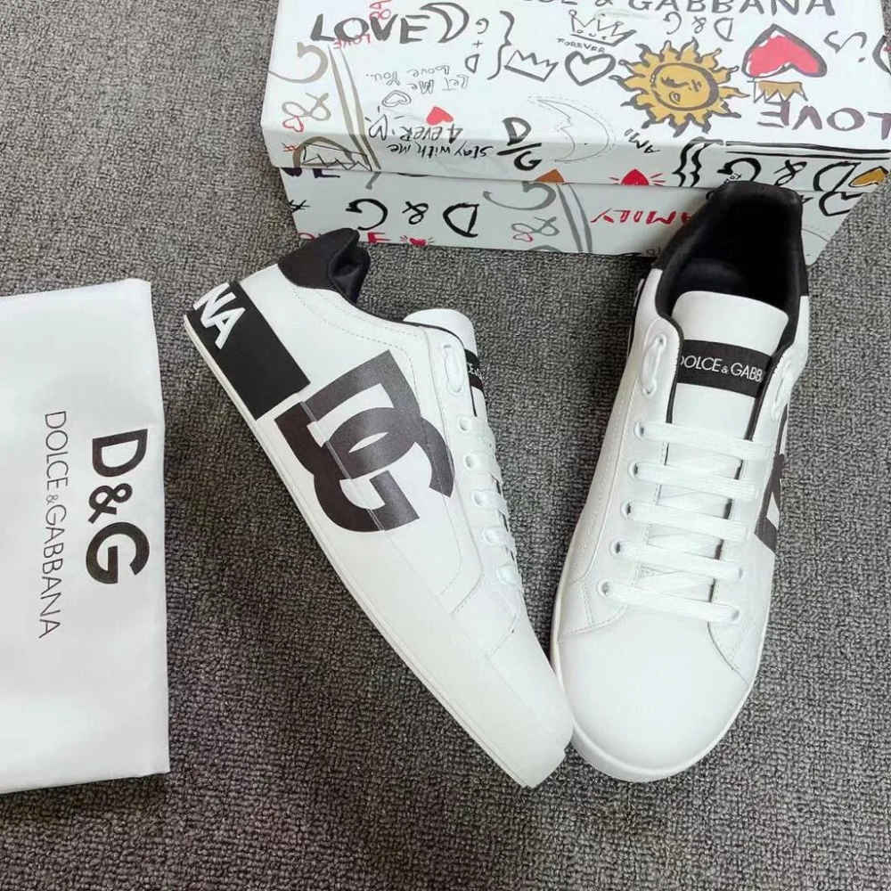 Dolce & Gabbana White & Black Premium Quality Sneakers-thumb-0