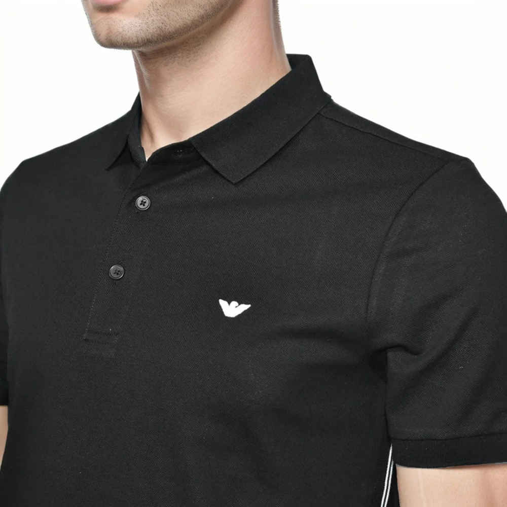 Emporio Armani Black Premium Quality Short Sleeve Polo T-shirt-2