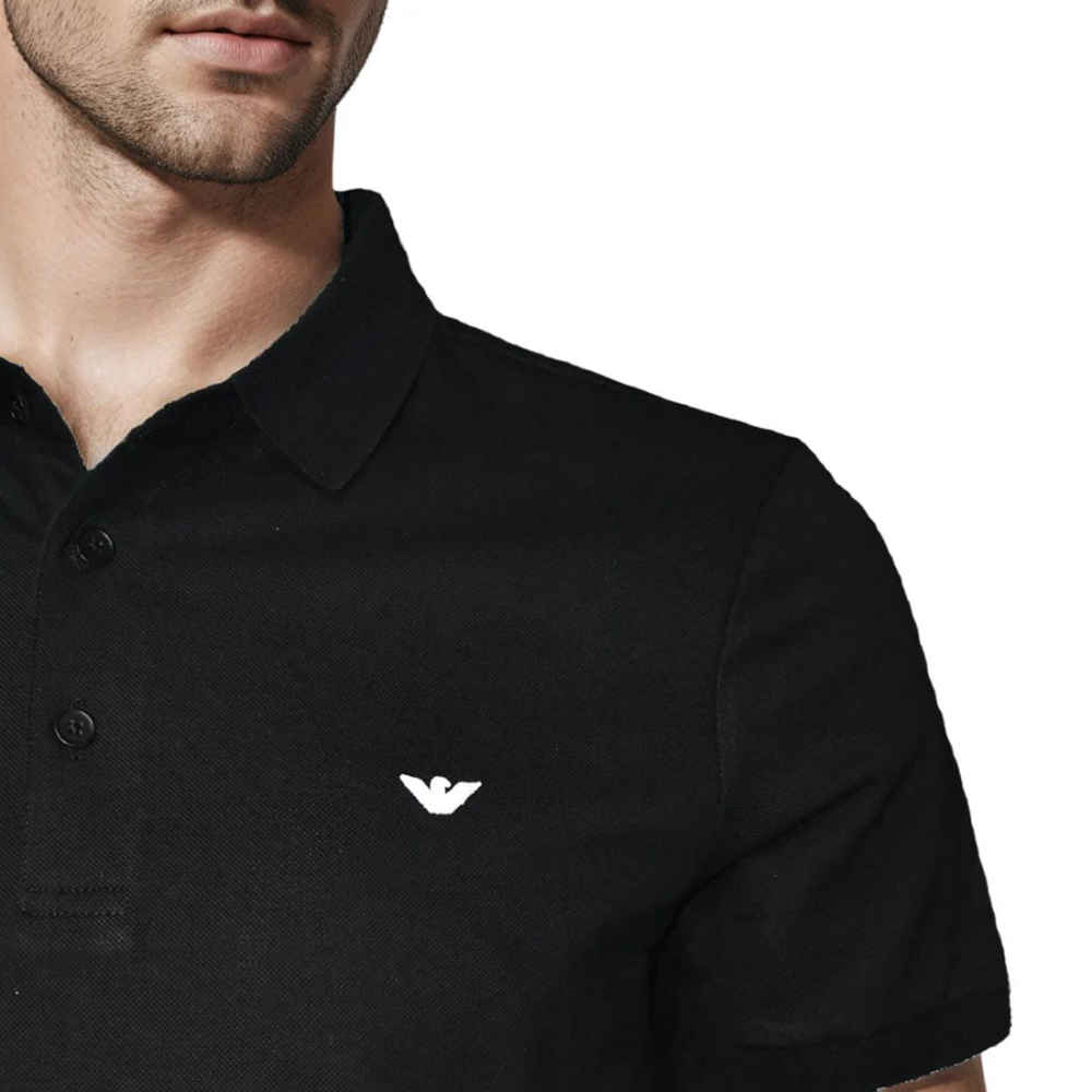 Emporio Armani Black Premium Quality Short Sleeve Polo T-shirt-4