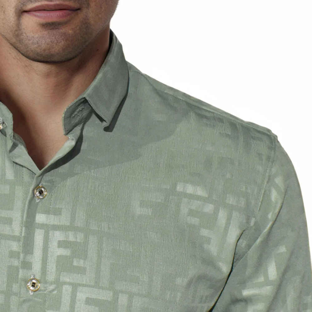 Fendi Green Premium Quality Designer Shirt-3
