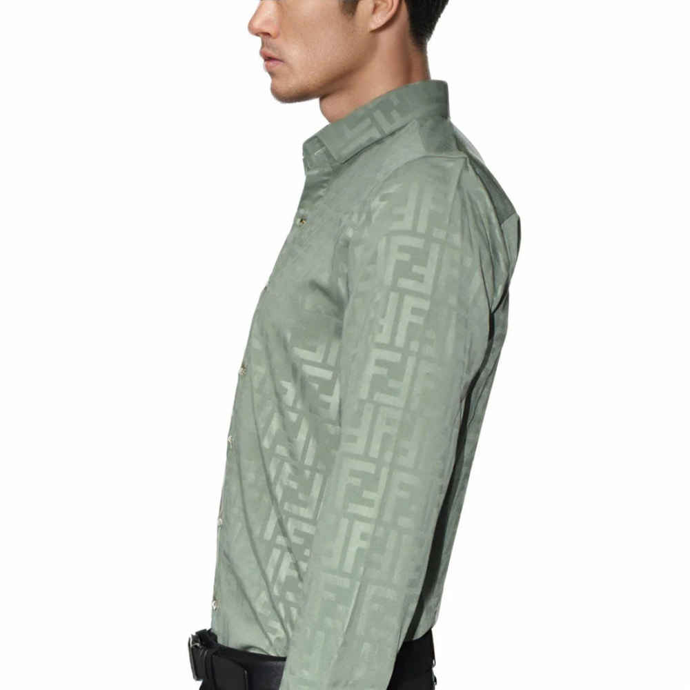 Fendi Green Premium Quality Designer Shirt-4