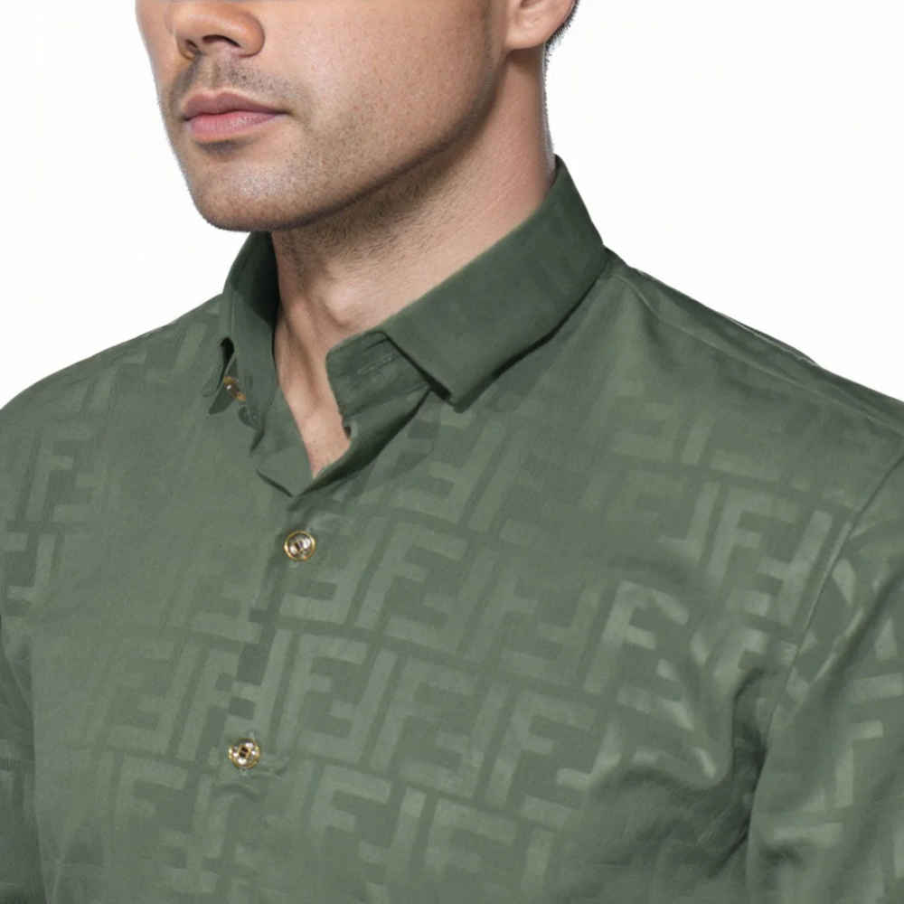 Fendi Green Premium Quality Designer Shirt-2