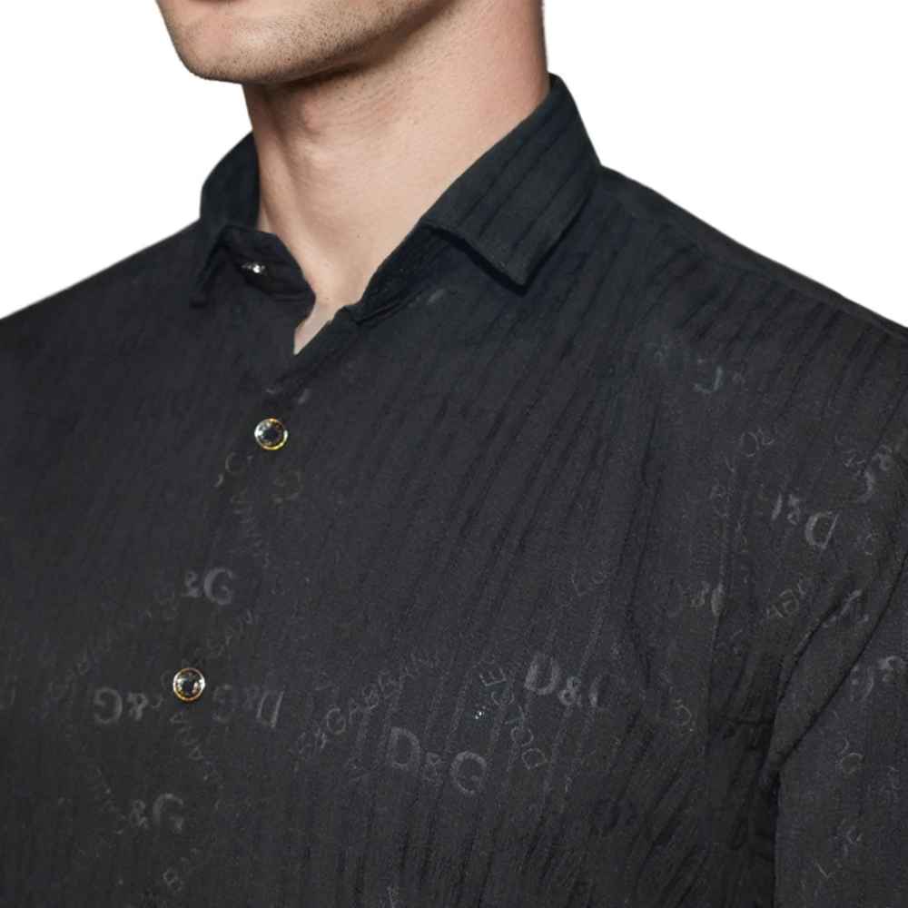 Dolce & Gabbana Black Premium Quality Designer Shirt-thumb-2