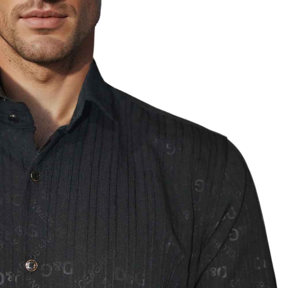 Dolce & Gabbana Black Premium Quality Designer Shirt-thumb-4