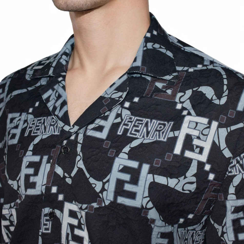 Fendi Black & White Premium Quality Designer Shirt-thumb-2