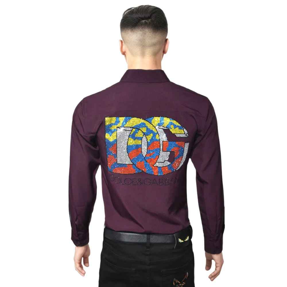 Dolce & Gabbana Wine Premium Quality Designer Shirt-1