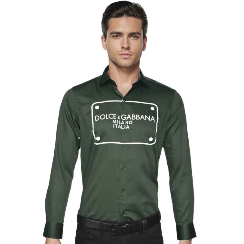Dolce & Gabbana Green Premium Quality Full Sleeve Shirt-thumb-0