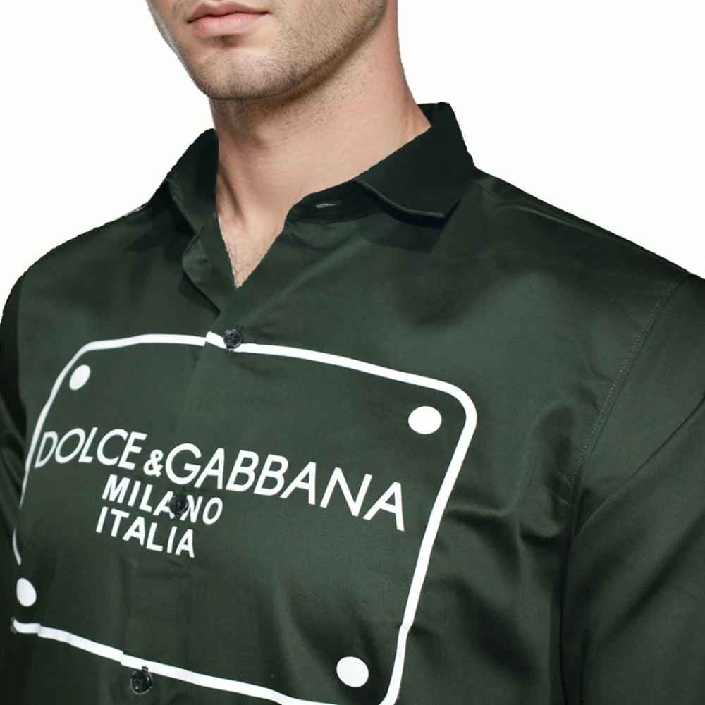 Dolce & Gabbana Green Premium Quality Full Sleeve Shirt-thumb-2