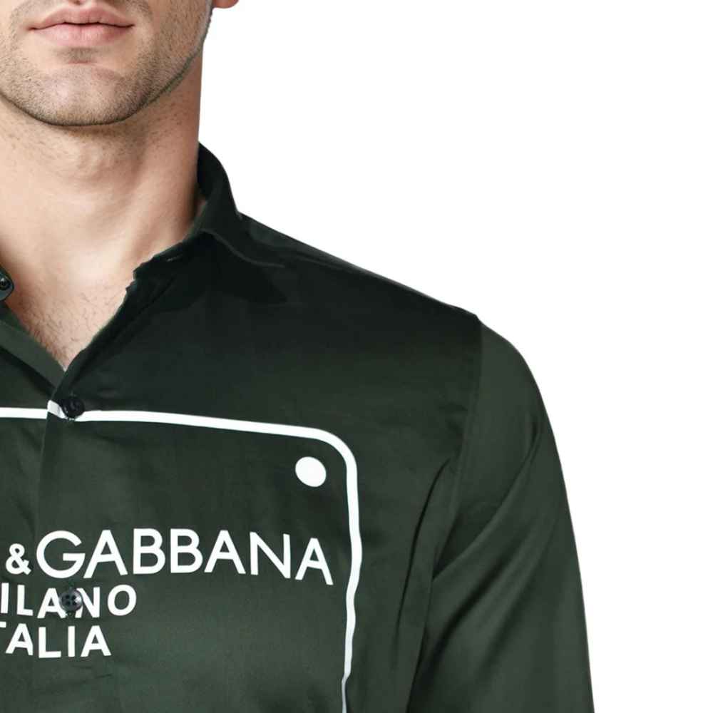 Dolce & Gabbana Green Premium Quality Full Sleeve Shirt-thumb-4
