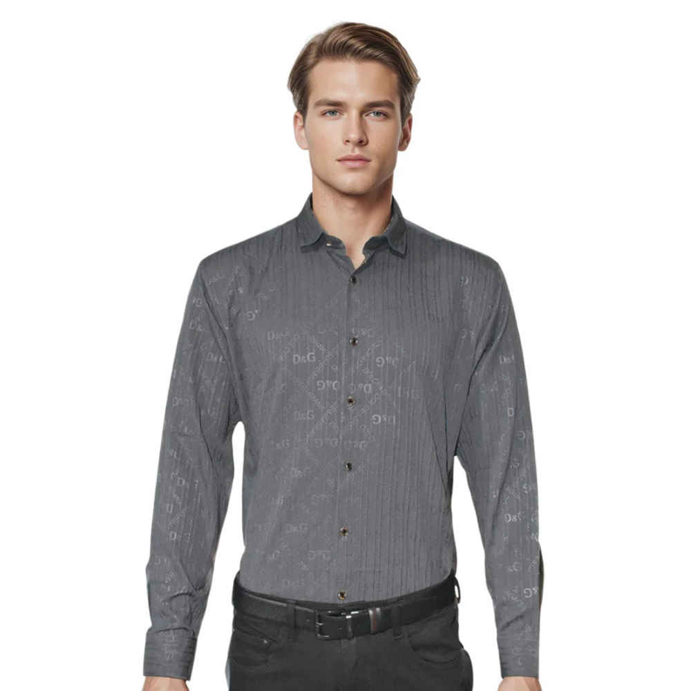 Dolce & Gabbana Grey Premium Quality Designer Shirt-thumb-0