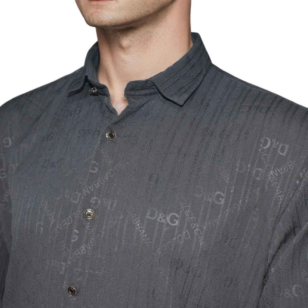 Dolce & Gabbana Grey Premium Quality Designer Shirt-thumb-2