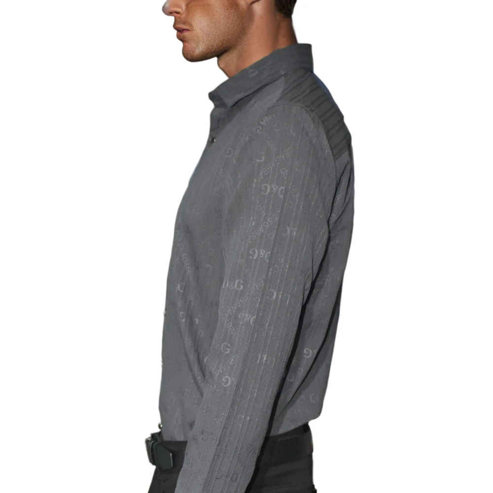 Dolce & Gabbana Grey Premium Quality Designer Shirt-thumb-3
