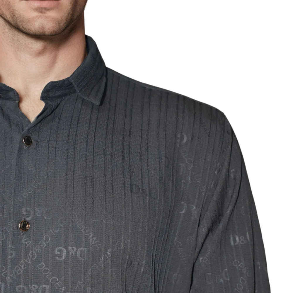 Dolce & Gabbana Grey Premium Quality Designer Shirt-thumb-4
