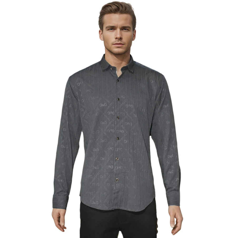 Dolce & Gabbana Grey Premium Quality Designer Shirt-thumb-5