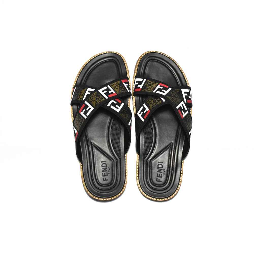Fendi Black Premium Quality Men's Flip-Flops-3