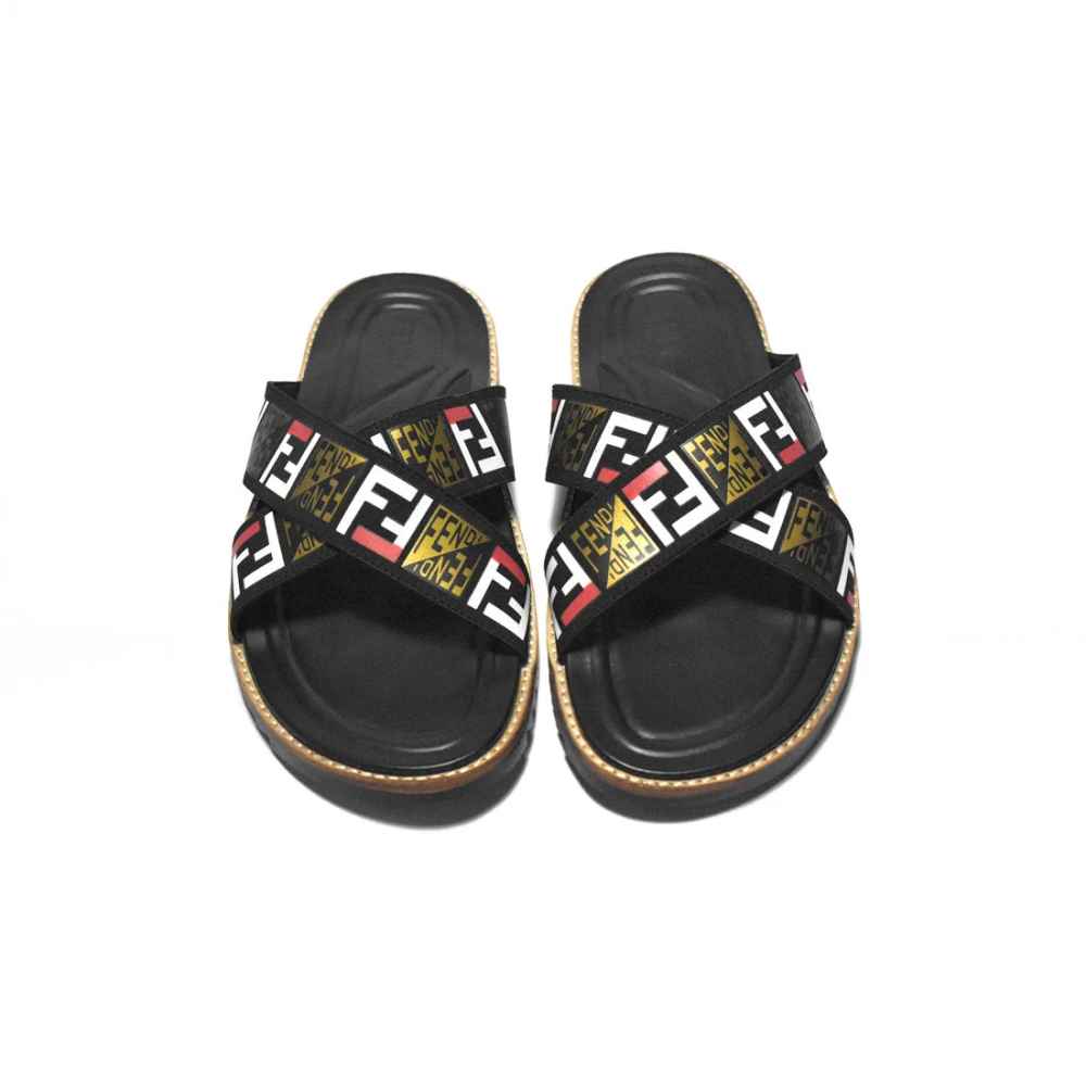 Fendi Black Premium Quality Men's Flip-Flops-4