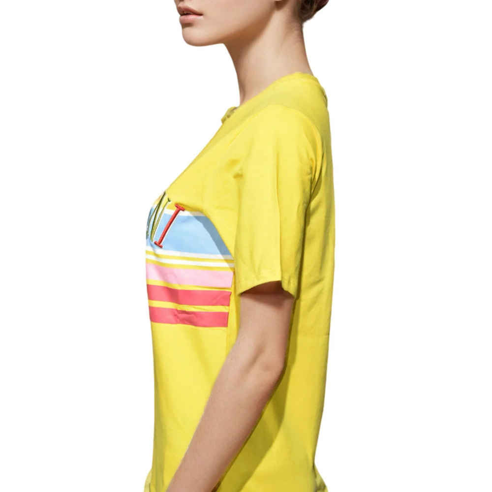 Emporio Armani Yellow Premium Quality Women T-shirt-2