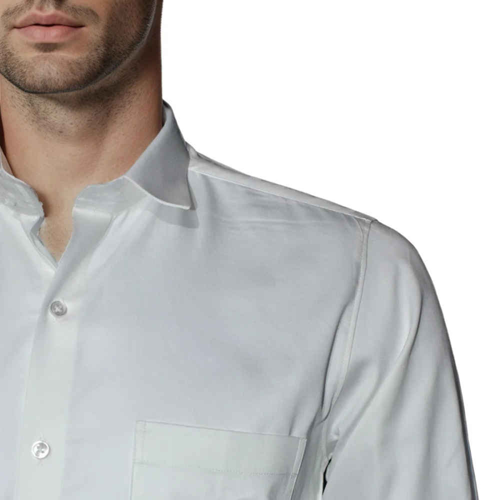 Emporio Armani White Premium Quality Flocking Text On Pocket Shirt-4
