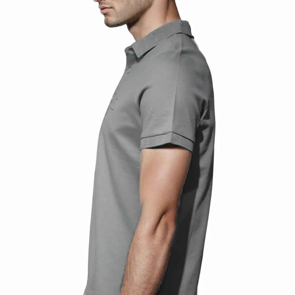 Fendi Embossed Logo Grey Premium Quality T-shirt-3