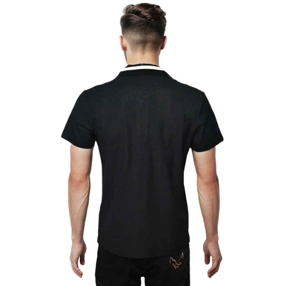 Salvatore Ferragamo Embroidered logo Black Polo T-shirt-thumb-1